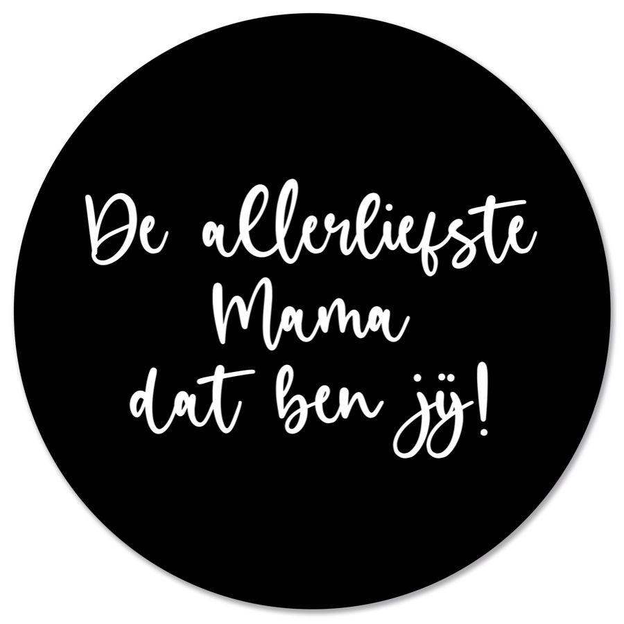 Label2X moederdag Muurcirkel mama zwart