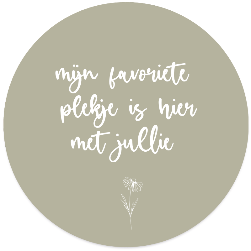 Label2X Muurcirkel Muurcirkel mijn favoriete plekje is hier met jullie groen