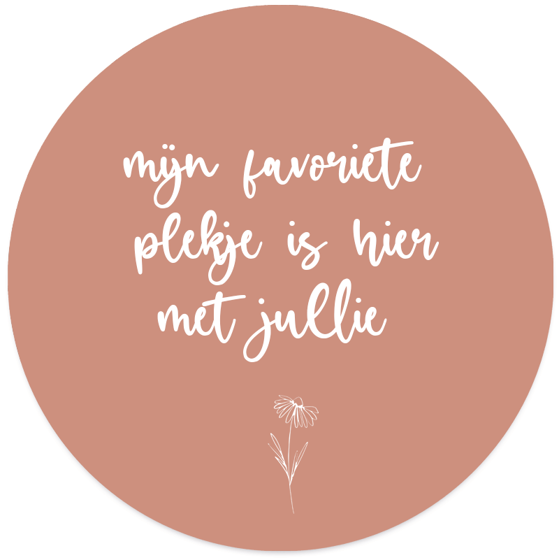 Label2X Muurcirkel Muurcirkel mijn favoriete plekje is hier met jullie roze