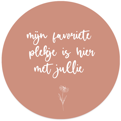 Label2X Muurcirkel Muurcirkel mijn favoriete plekje is hier met jullie roze