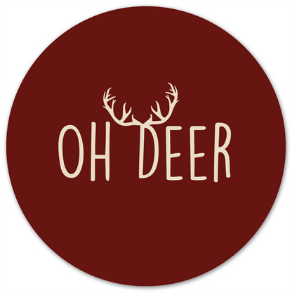 Label2X Muurcirkel Muurcirkel oh deer rood