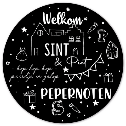 Label2X Muurcirkel Muurcirkel Sint &amp; Piet