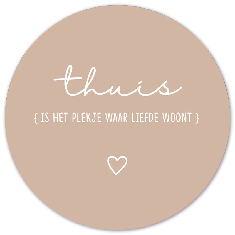 Label2X Muurcirkel Muurcirkel thuis beige