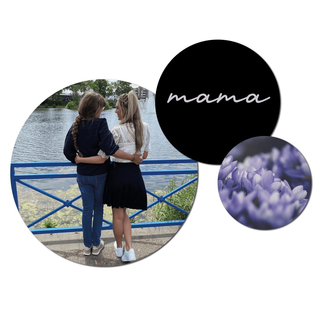 Label2X Muurcirkelset paarse bloem