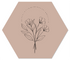 Label2X Muurhexagon Muurhexagon bouquet
