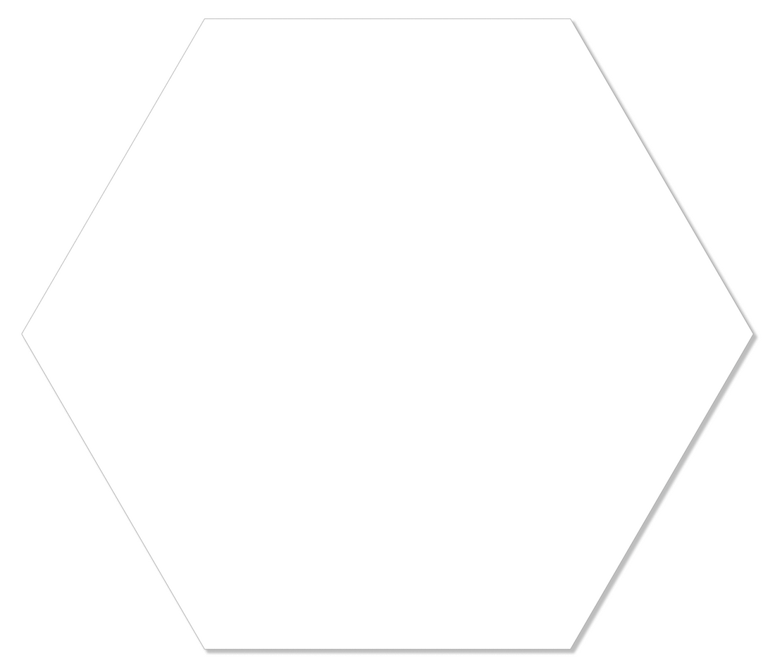 Label2X Muurhexagon Muurhexagon effen wit