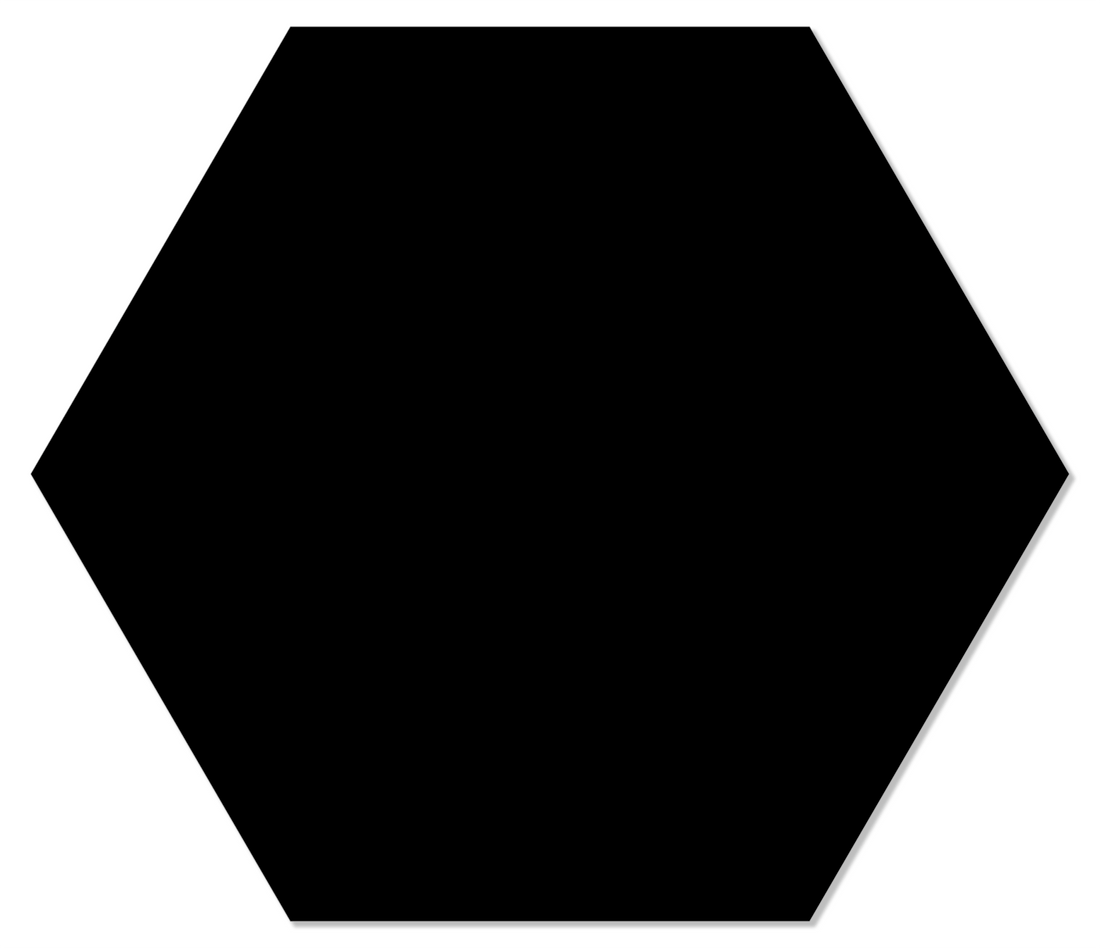 Label2X Muurhexagon Muurhexagon effen zwart