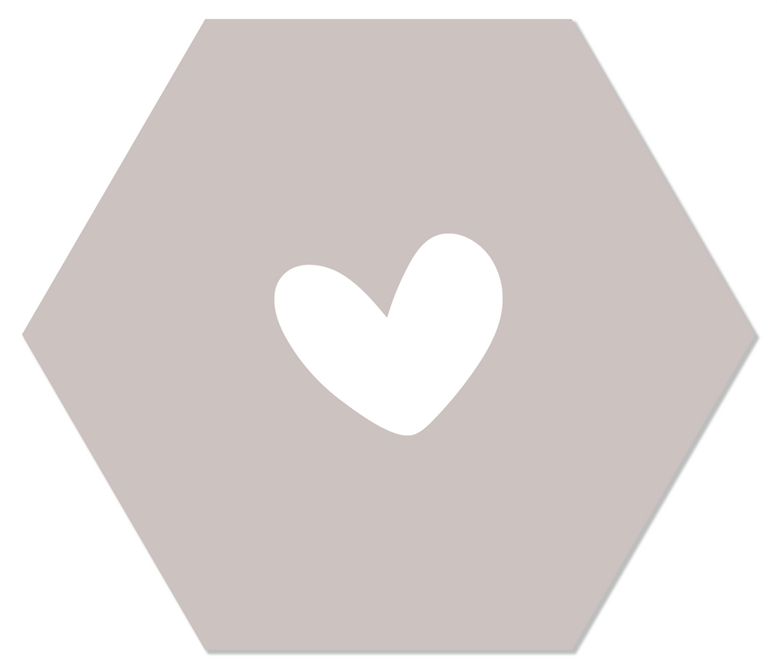 Label2X Muurhexagon Muurhexagon hart stone