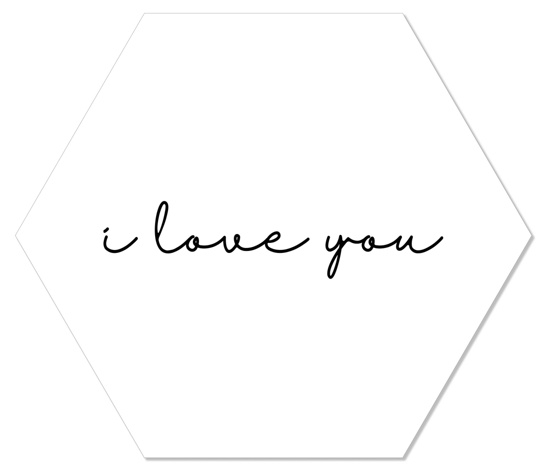 Label2X Muurhexagon Muurhexagon i love you wit