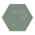 Label2X Muurhexagon kids Muurhexagon kids maan sterren groen
