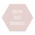 Label2X Muurhexagon kids Muurhexagon kids pastelroze slaap zacht droom zacht
