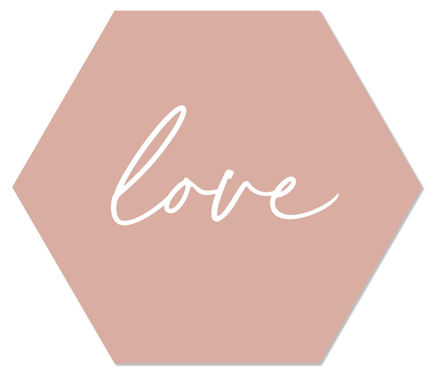 Label2X Muurhexagon Muurhexagon love zalm