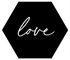 Label2X Muurhexagon Muurhexagon love zwart