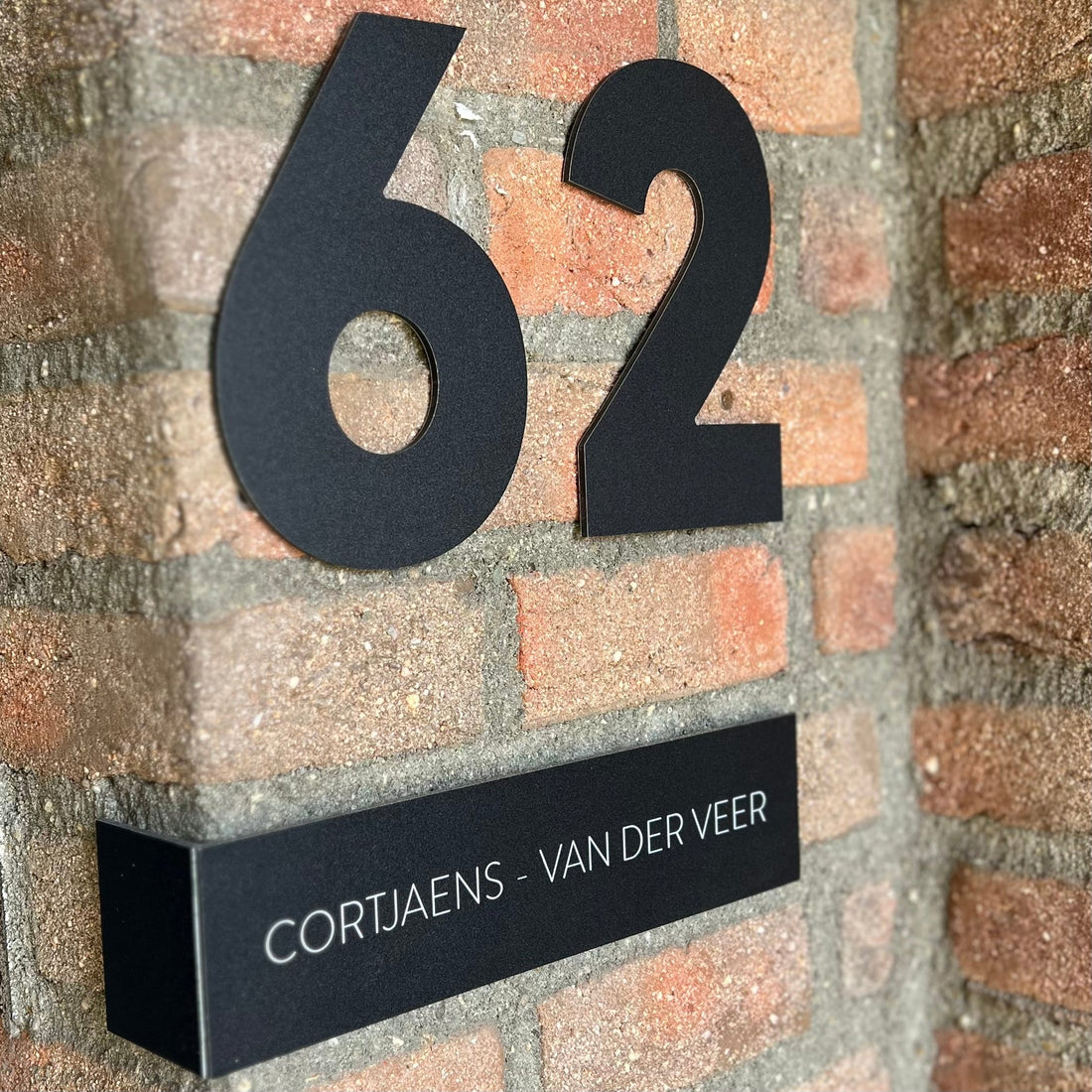 Label2X Naambordje rechthoek Naambordje gevel met hoekje woonaccessoires homedecoratie