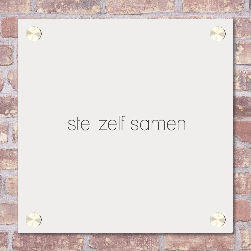 Label2X Naambordje rond Naambordje voordeur compleet zelf samenstellen vierkant woonaccessoires homedecoratie