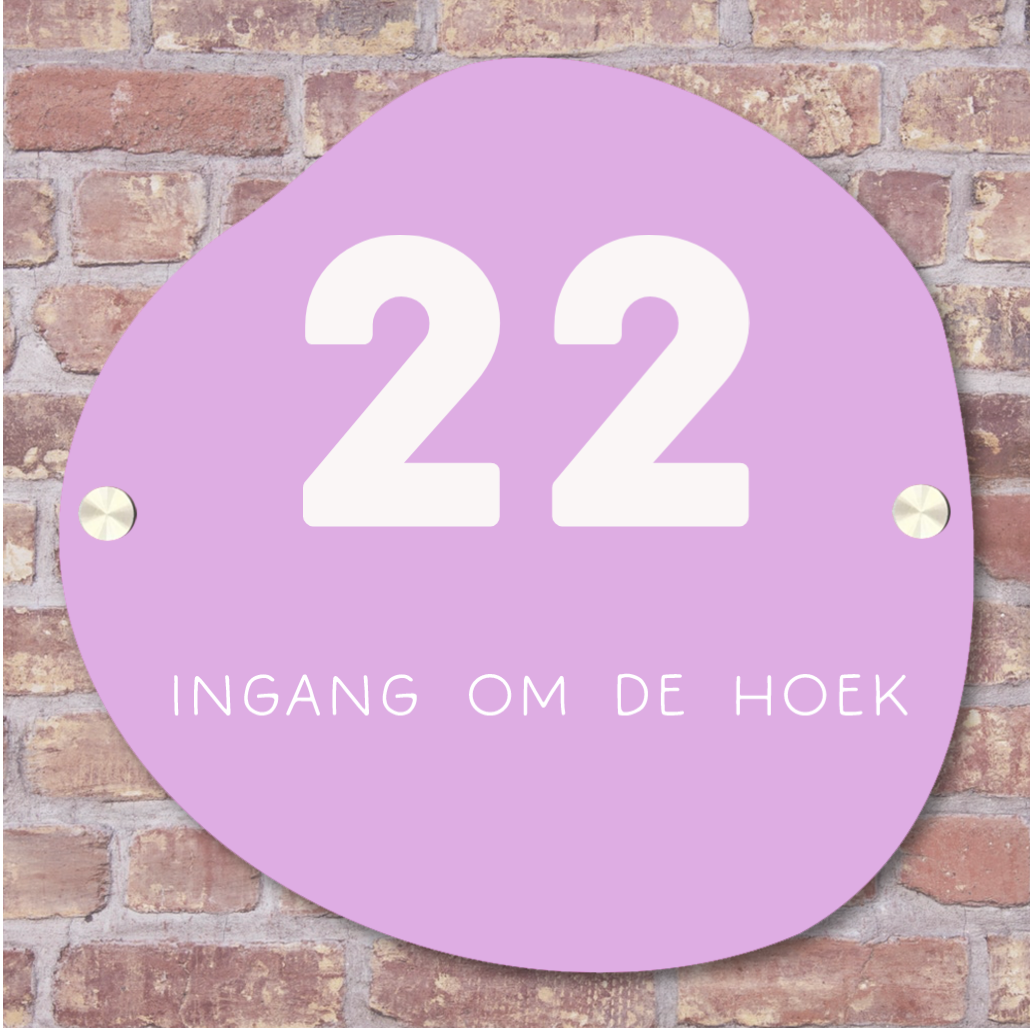 Label2X Naambordje organisch Naambordje voordeur drop happy woonaccessoires homedecoratie