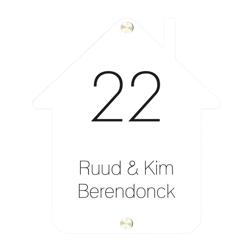 Label2X Naambordje huisje Naambordje voordeur huisje wit woonaccessoires homedecoratie