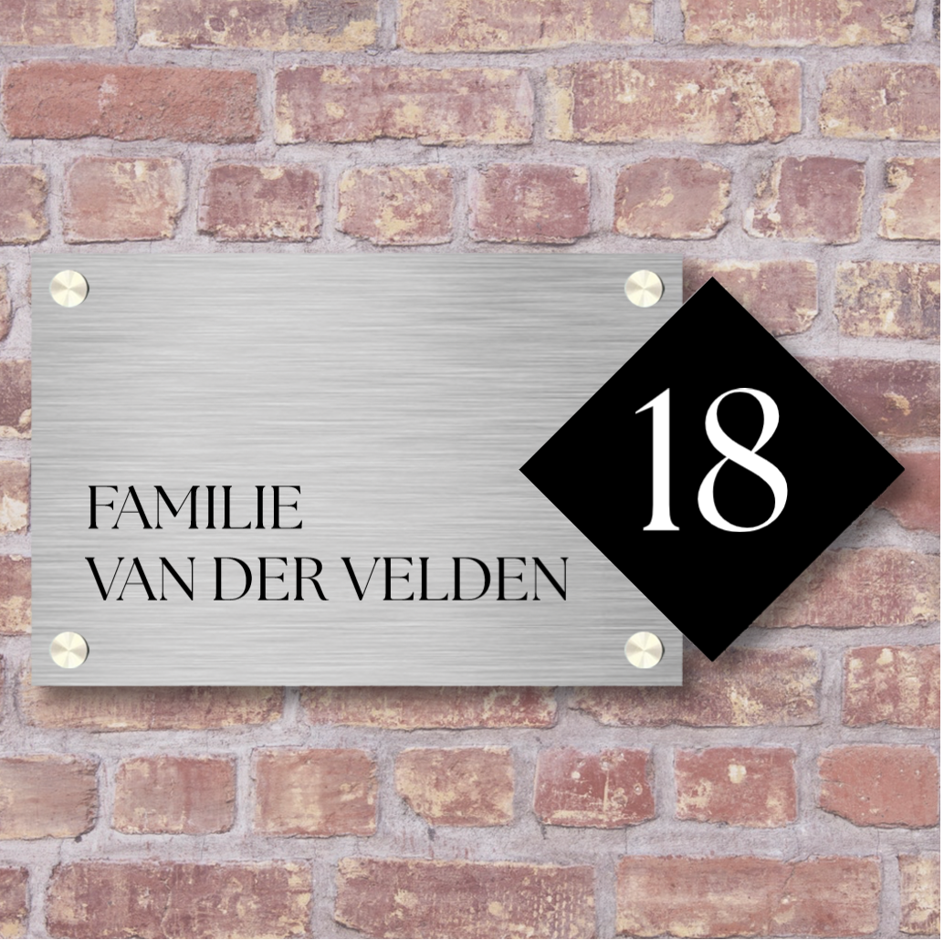 Label2X Naambordje rechthoek Naambordje voordeur luxe rechthoek woonaccessoires homedecoratie