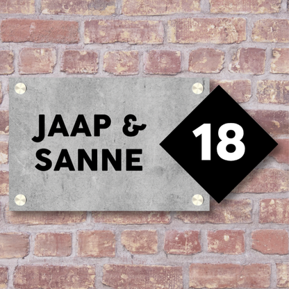 Label2X Naambordje rechthoek Naambordje voordeur luxe rechthoek woonaccessoires homedecoratie