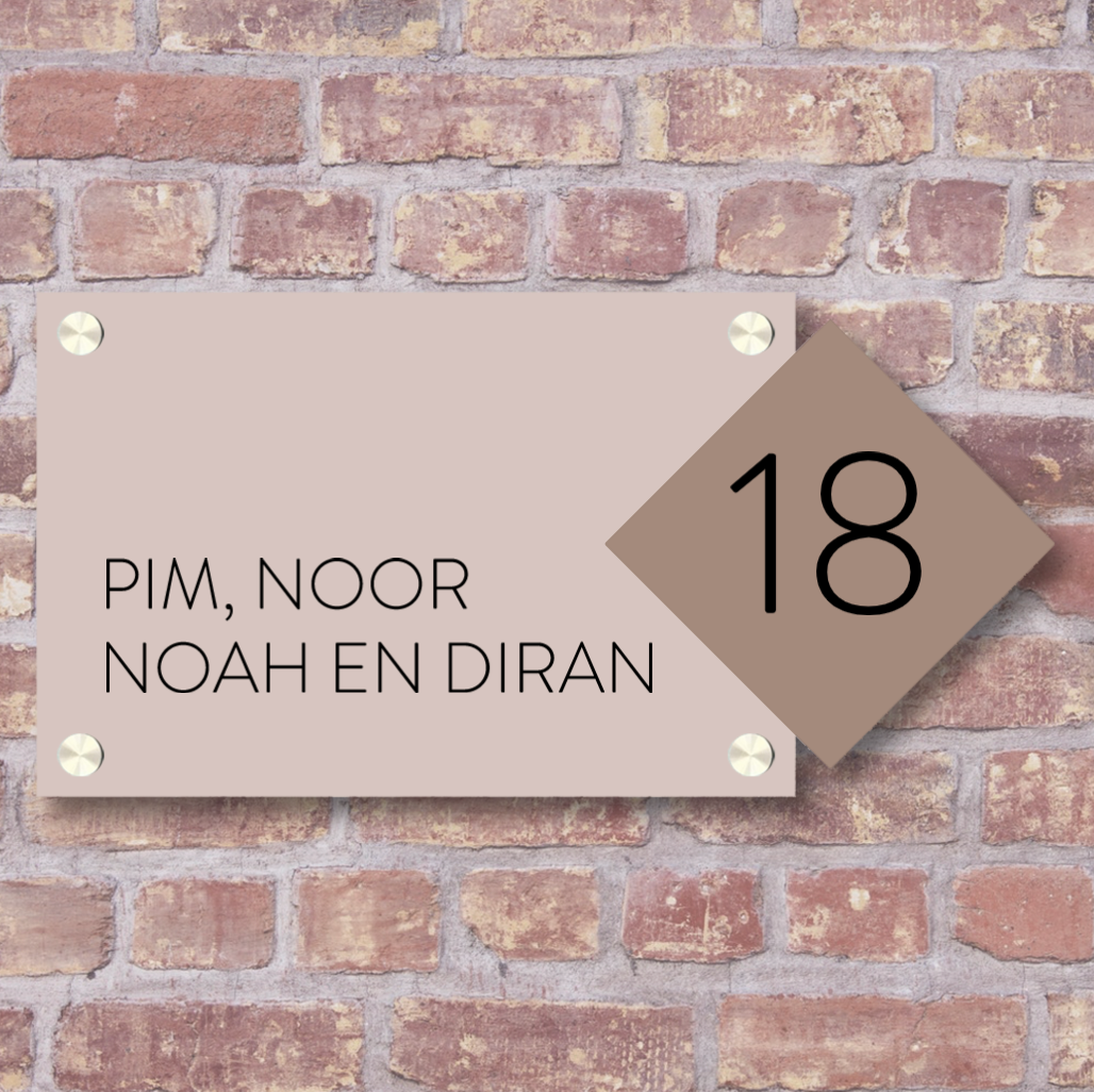 Label2X Naambordje rechthoek Naambordje voordeur luxe rechthoek woonaccessoires homedecoratie