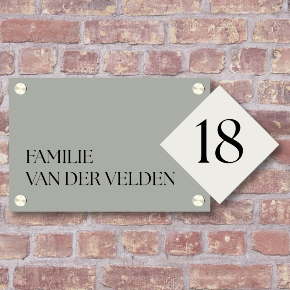 Label2X Naambordje rechthoek Naambordje voordeur luxe rechthoek woonaccessoires homedecoratie