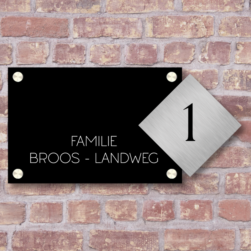 Label2X Naambordje rechthoek Naambordje voordeur luxe rechthoek woonaccessoires homedecoratie