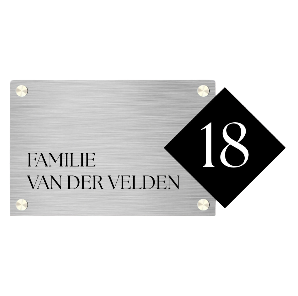 Label2X Naambordje rechthoek Naambordje voordeur luxe rechthoek woonaccessoires homedecoratie