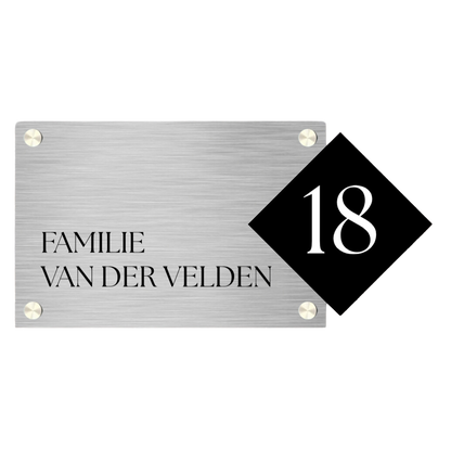 Label2X Naambordje rechthoek Naambordje voordeur luxe rechthoek woonaccessoires homedecoratie