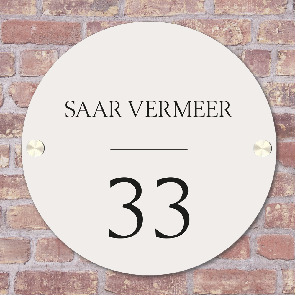Label2X Naambordje rond Naambordje voordeur minimalistic woonaccessoires homedecoratie