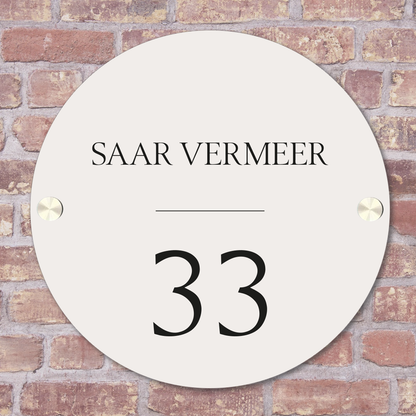 Label2X Naambordje rond Naambordje voordeur minimalistic woonaccessoires homedecoratie