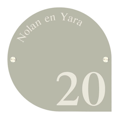Label2X Naambordje organisch Naambordje voordeur nordic pale groen woonaccessoires homedecoratie