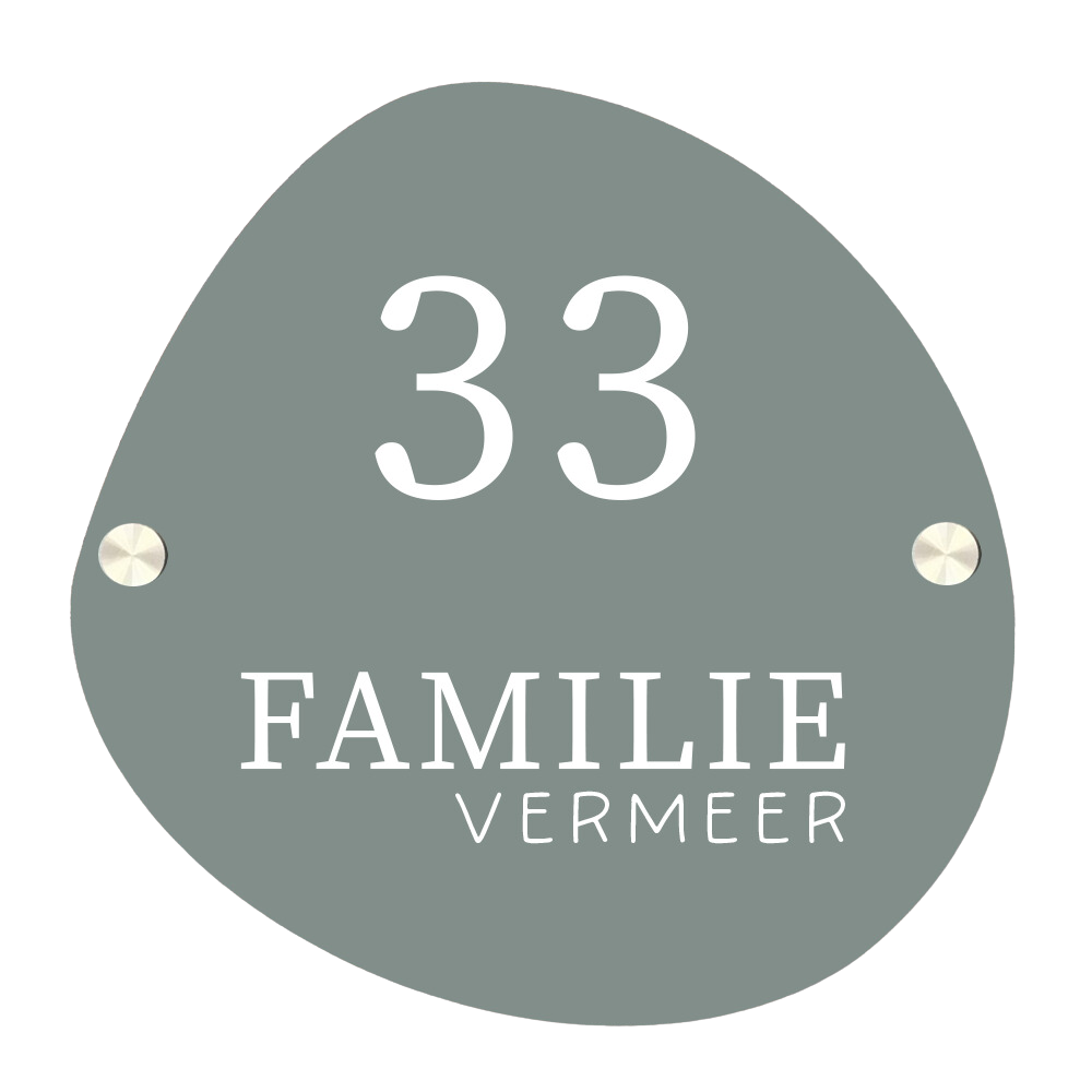 Label2X Naambordje organisch Naambordje voordeur organisch 2.0 groen old woonaccessoires homedecoratie