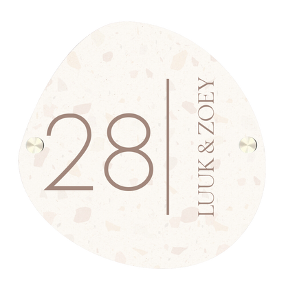 Label2X Naambordje organisch Naambordje voordeur organisch 2.0 minimalist terrazzo woonaccessoires homedecoratie