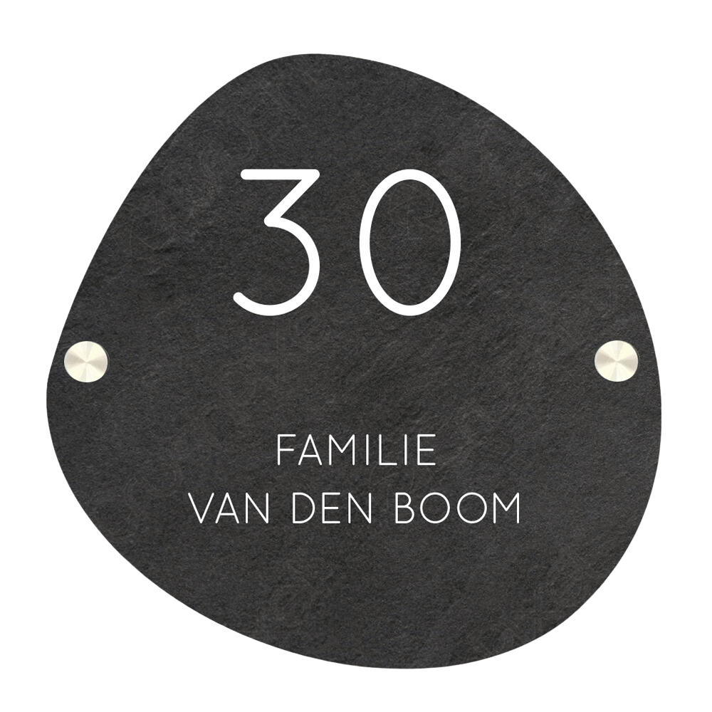 Voordeur naambord organische vorm