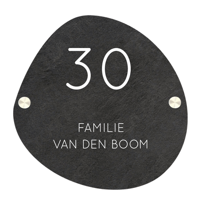 Voordeur naambord organische vorm