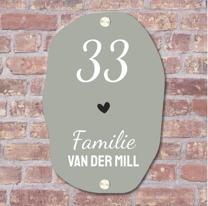 Label2X Naambordje organisch Naambordje voordeur organisch lang woonaccessoires homedecoratie