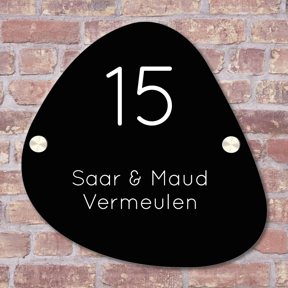 Label2X Naambordje organisch Naambordje voordeur organisch zwart woonaccessoires homedecoratie