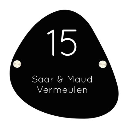Label2X Naambordje organisch Naambordje voordeur organisch zwart woonaccessoires homedecoratie