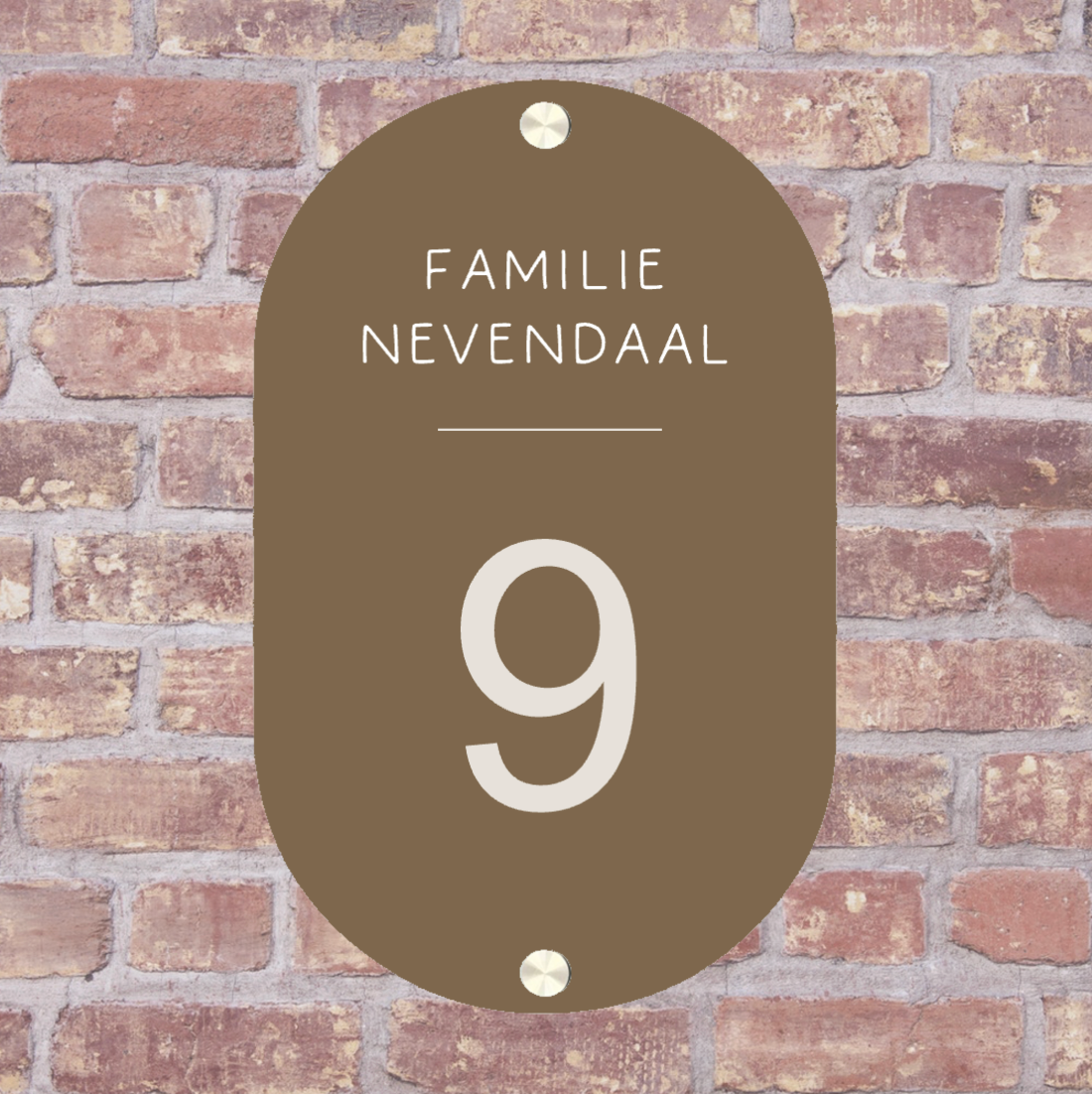 Label2X Naambordje ovaal Naambordje voordeur ovaal cookie woonaccessoires homedecoratie