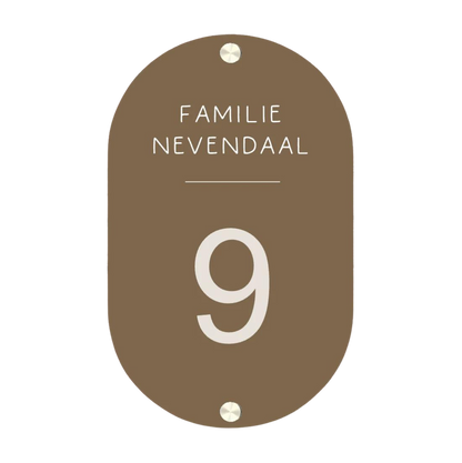 Label2X Naambordje ovaal Naambordje voordeur ovaal cookie woonaccessoires homedecoratie