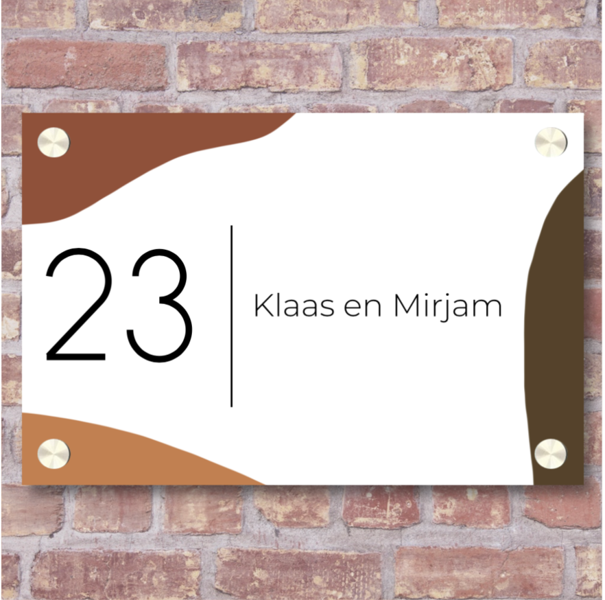 Label2X Naambordje rechthoek Naambordje voordeur rechthoek abstract woonaccessoires homedecoratie