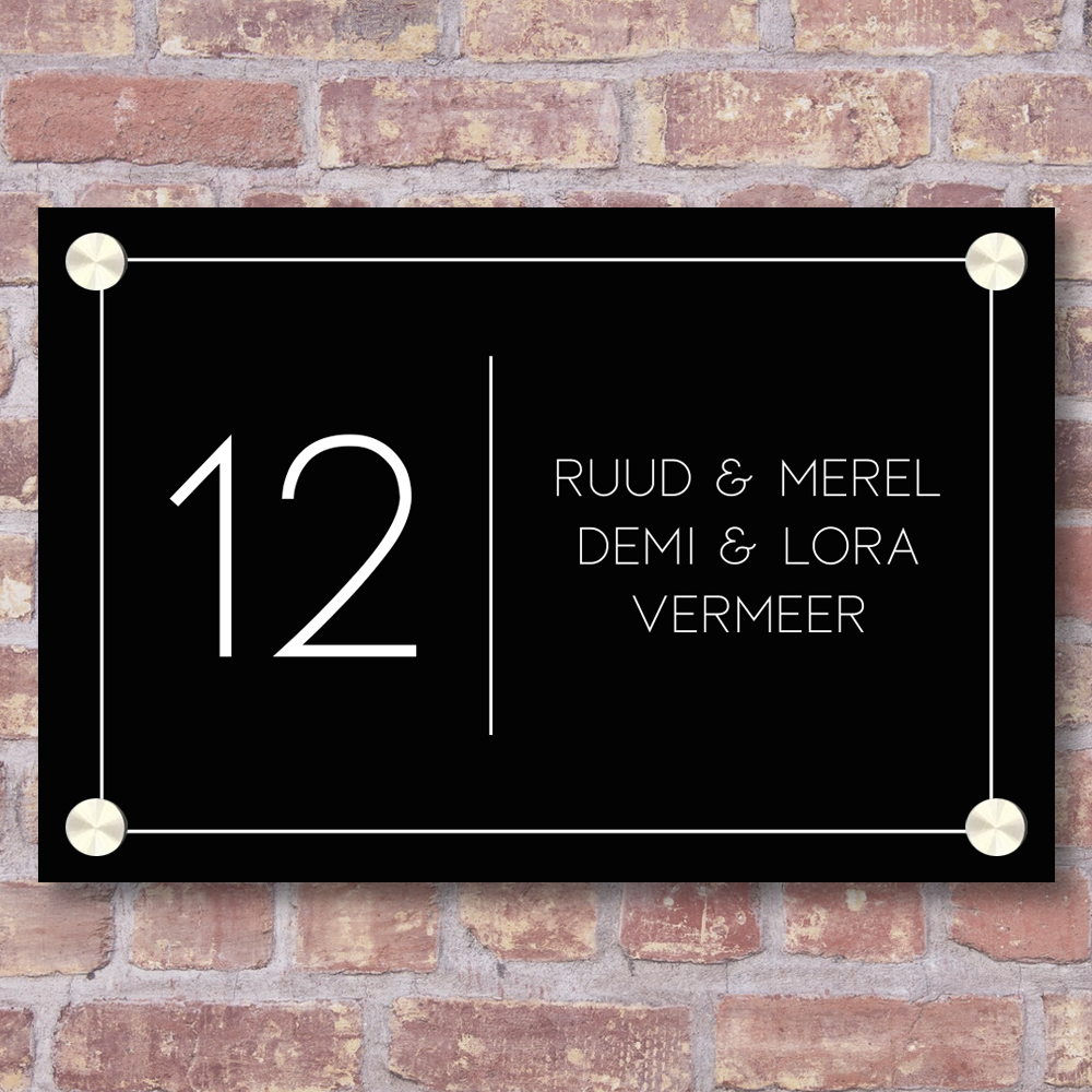 Label2X Naambordje rechthoek Naambordje voordeur rechthoek frame woonaccessoires homedecoratie