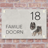 Label2X Naambordje rechthoek Naambordje voordeur rechthoek fullcolour met hond woonaccessoires homedecoratie