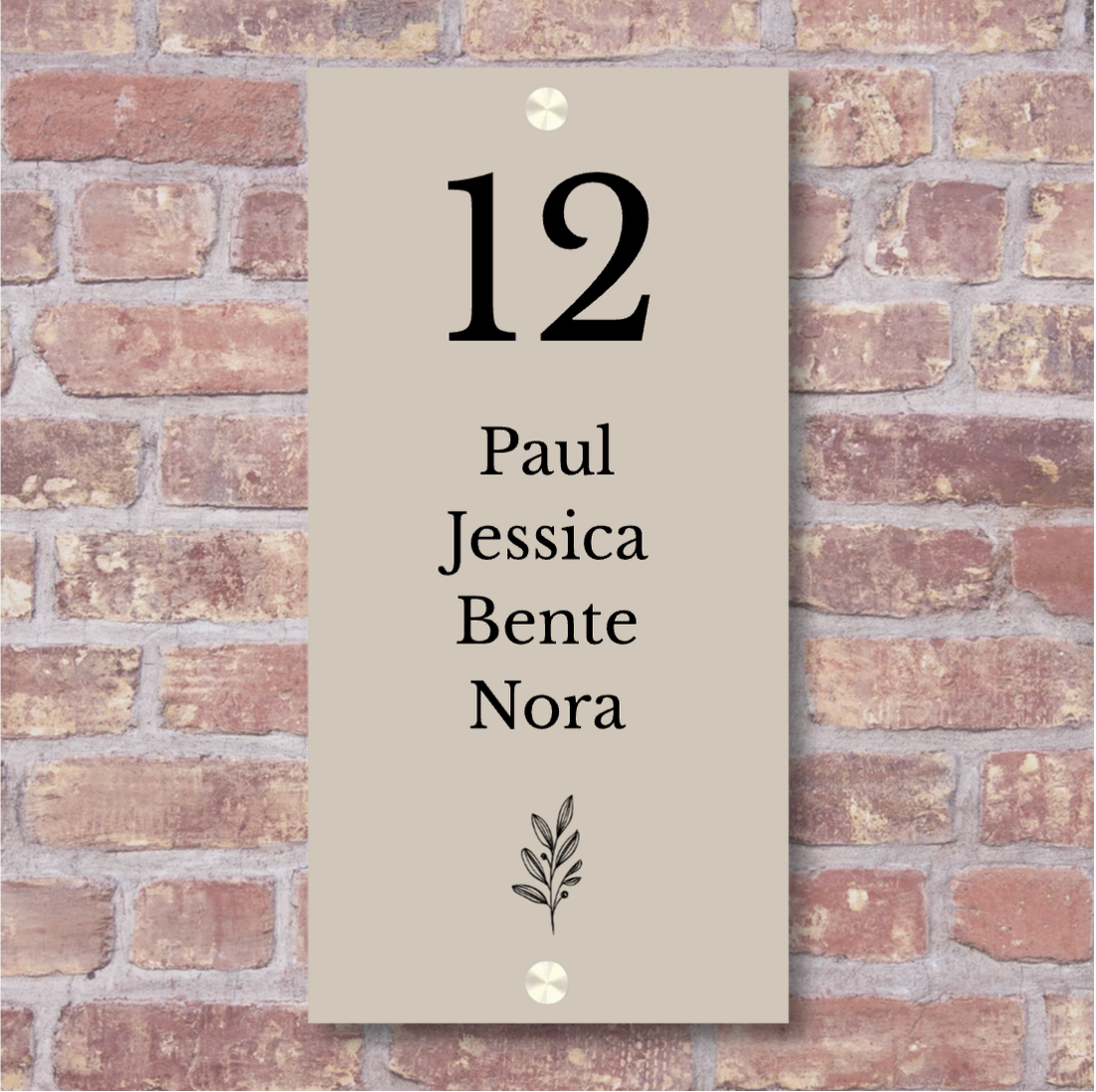 Label2X Naambordje rechthoek Naambordje voordeur rechthoek staand beige woonaccessoires homedecoratie