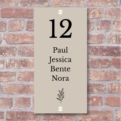 Label2X Naambordje rechthoek Naambordje voordeur rechthoek staand beige woonaccessoires homedecoratie
