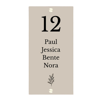 Label2X Naambordje rechthoek Naambordje voordeur rechthoek staand beige woonaccessoires homedecoratie