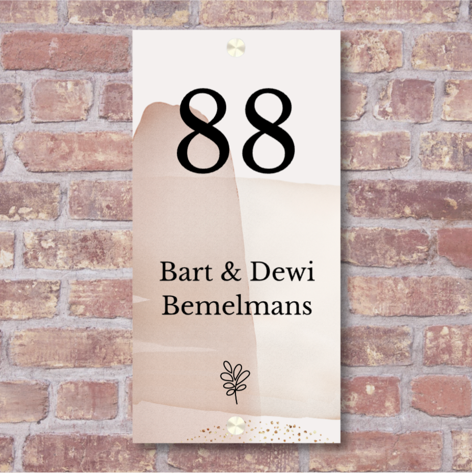 Label2X Naambordje rechthoek Naambordje voordeur rechthoek staand modern woonaccessoires homedecoratie