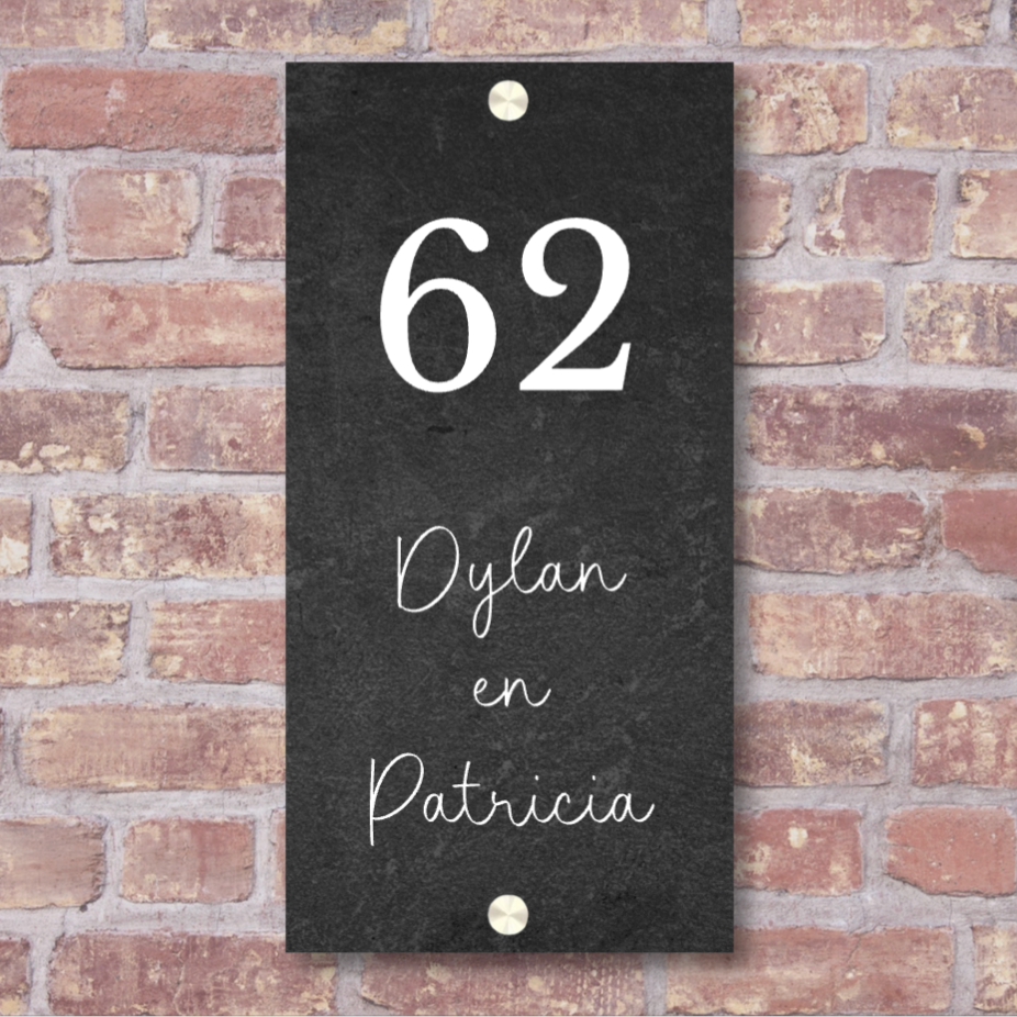Label2X Naambordje rechthoek Naambordje voordeur rechthoek staand namen woonaccessoires homedecoratie