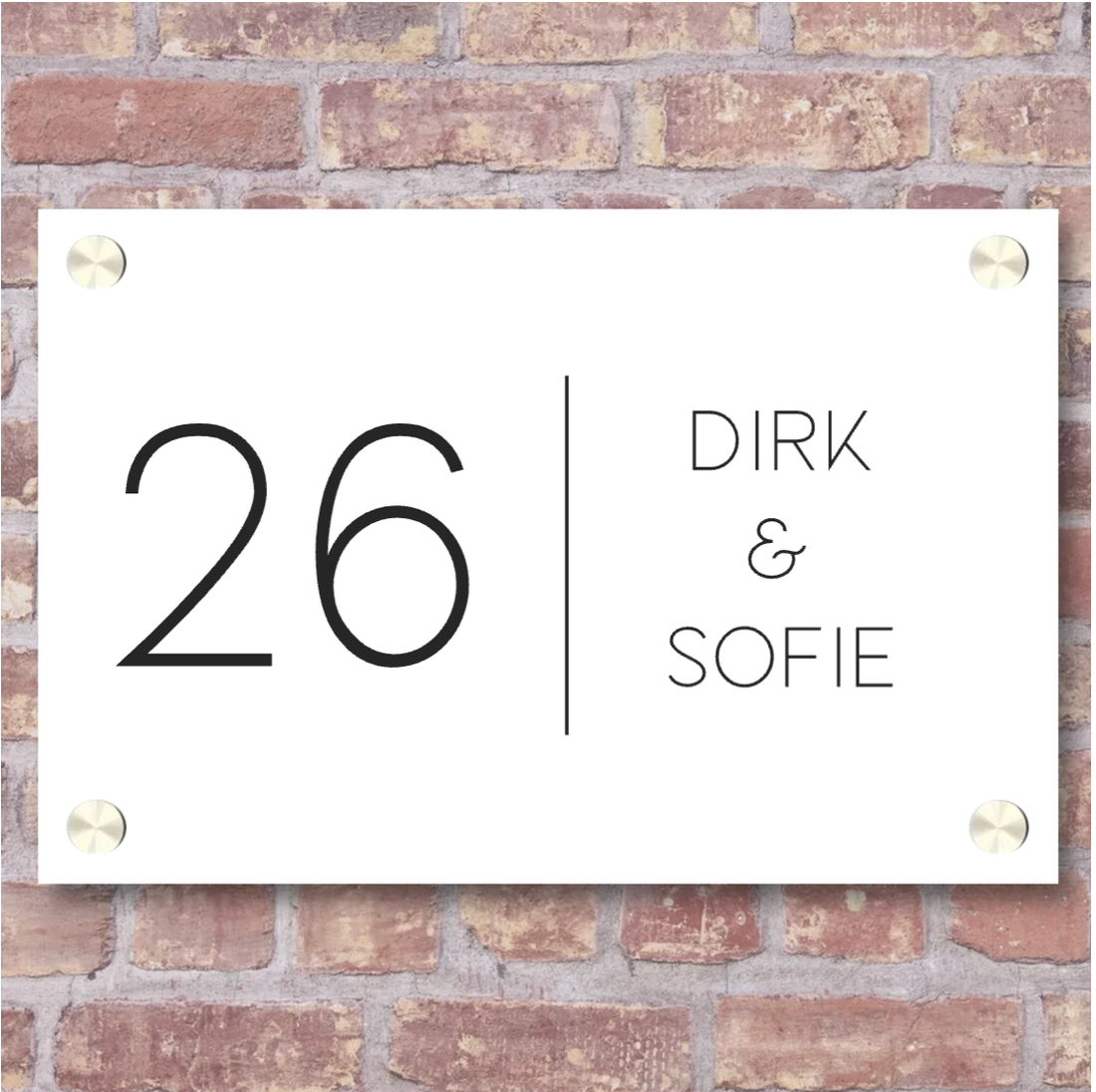 Label2X Naambordje rechthoek Naambordje voordeur rechthoek strak wit woonaccessoires homedecoratie