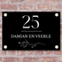 Label2X Naambordje rechthoek Naambordje voordeur rechthoek zwart bloem woonaccessoires homedecoratie